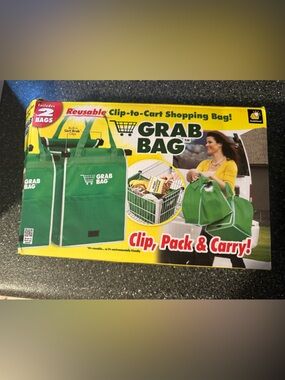 Green Reusable Clip-to-Cart Shopping Bag